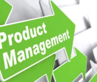Product Management - Business Concept. Green Arrow with "Product Management" Slogan on a Grey Background. 3D Render.
