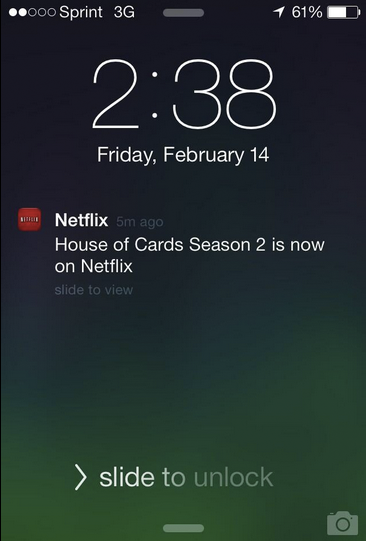Netflix отлично персонализирует свои пуш-уведомления. Они применяются, чтобы сообщить пользователю о том, когда выходит следующая серия их любимого шоу.
